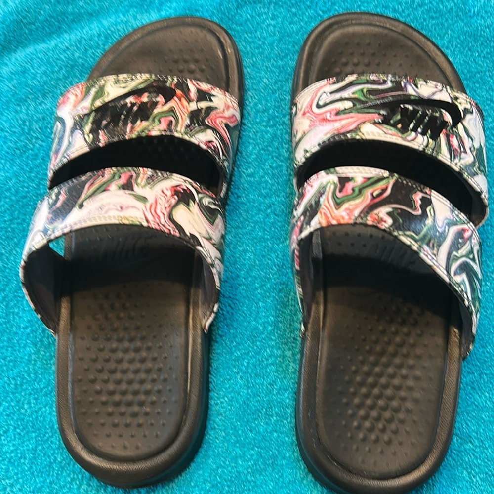 Nike multi colored slides